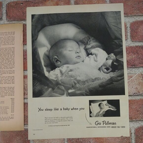 1950 Pullman Sleep Like a Baby Vtg Magazine Print Article Train Berth Rest Scene - Picture 6 of 16